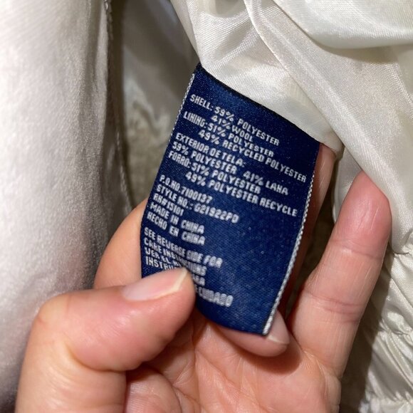 Green With Envy Cape Womens Medium M Wool Blend Poncho Ivory Snap Side Pockets - Picture 11 of 12